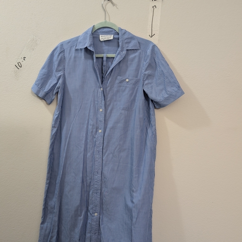 Diane Von Furstenberg Light Blue Pinstripe Shirt